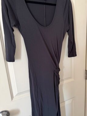 Women’s Slate Gray Knot-Detail Midi Dress